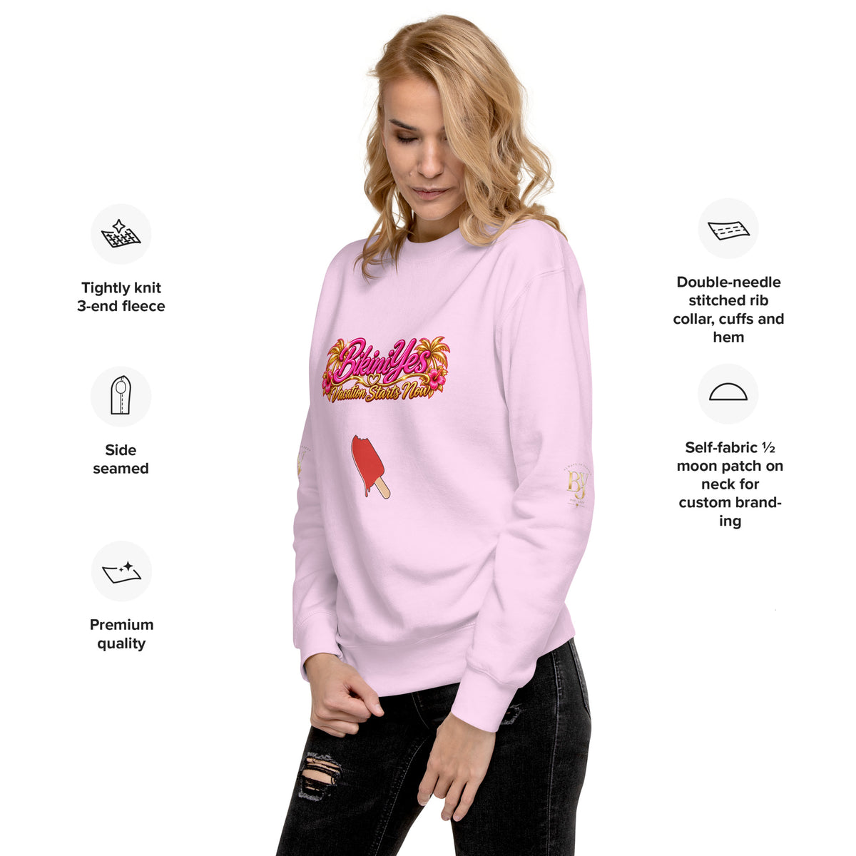 BY Vacation Starts Now — Women’s Premium Sweatshirt