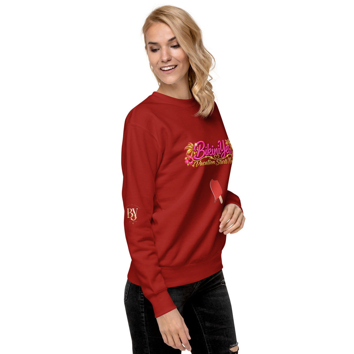 BY Vacation Starts Now — Women’s Premium Sweatshirt