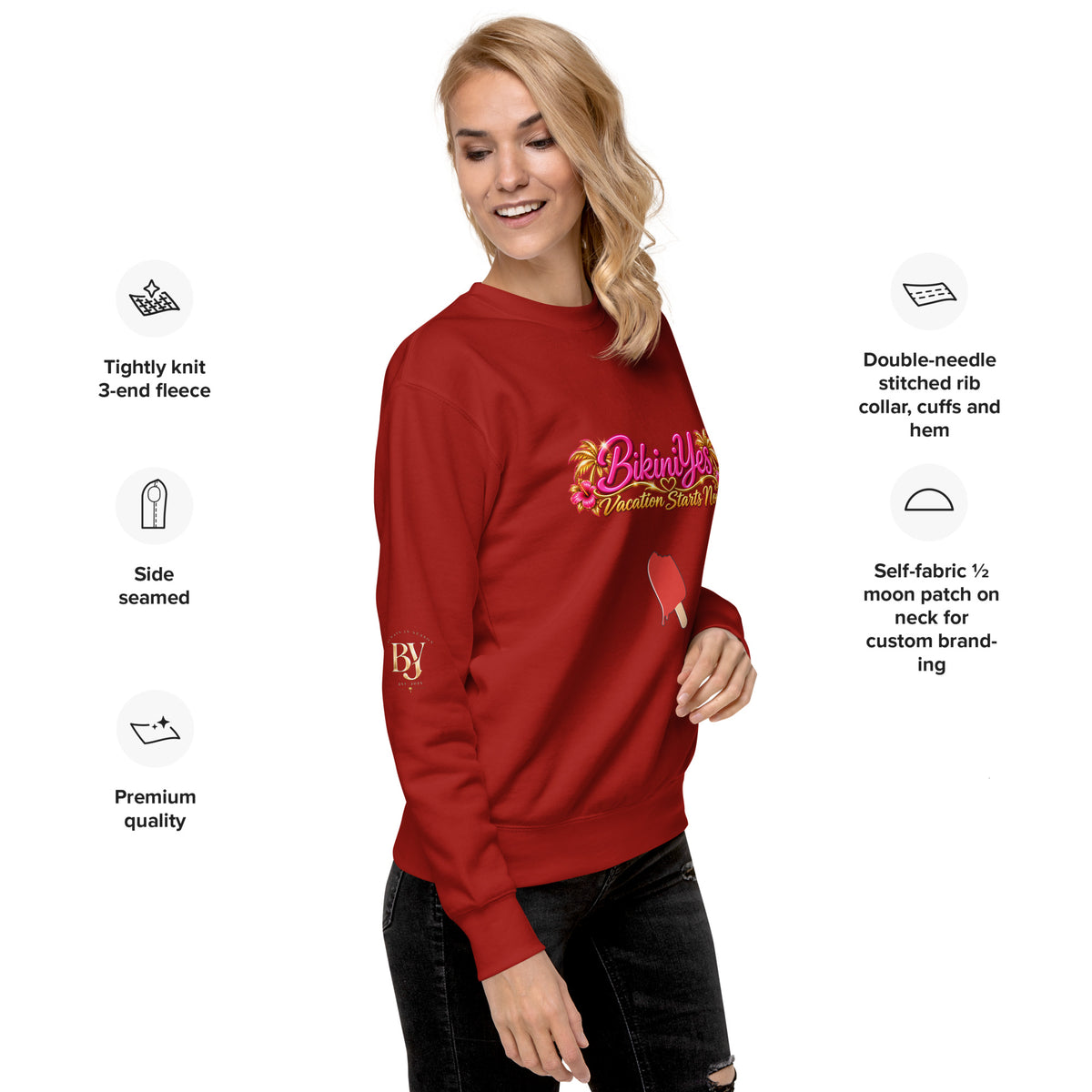 BY Vacation Starts Now — Women’s Premium Sweatshirt Cardinal / S