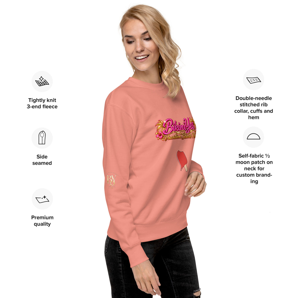 BY Vacation Starts Now — Women’s Premium Sweatshirt Dusty Rose / S