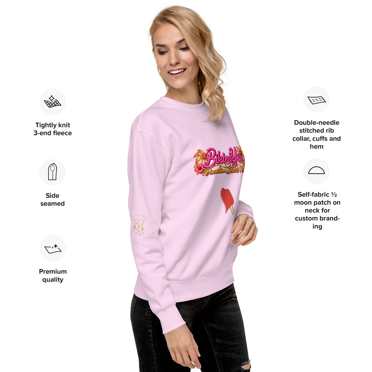 BY Vacation Starts Now — Women’s Premium Sweatshirt Lavender / S