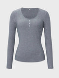 Cable Knit Button Top