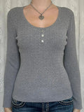 Cable Knit Button Top