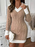 Cable Knit Sweater Dress for Women