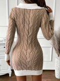 Cable Knit Sweater Dress for Women