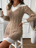 Cable Knit Sweater Dress for Women