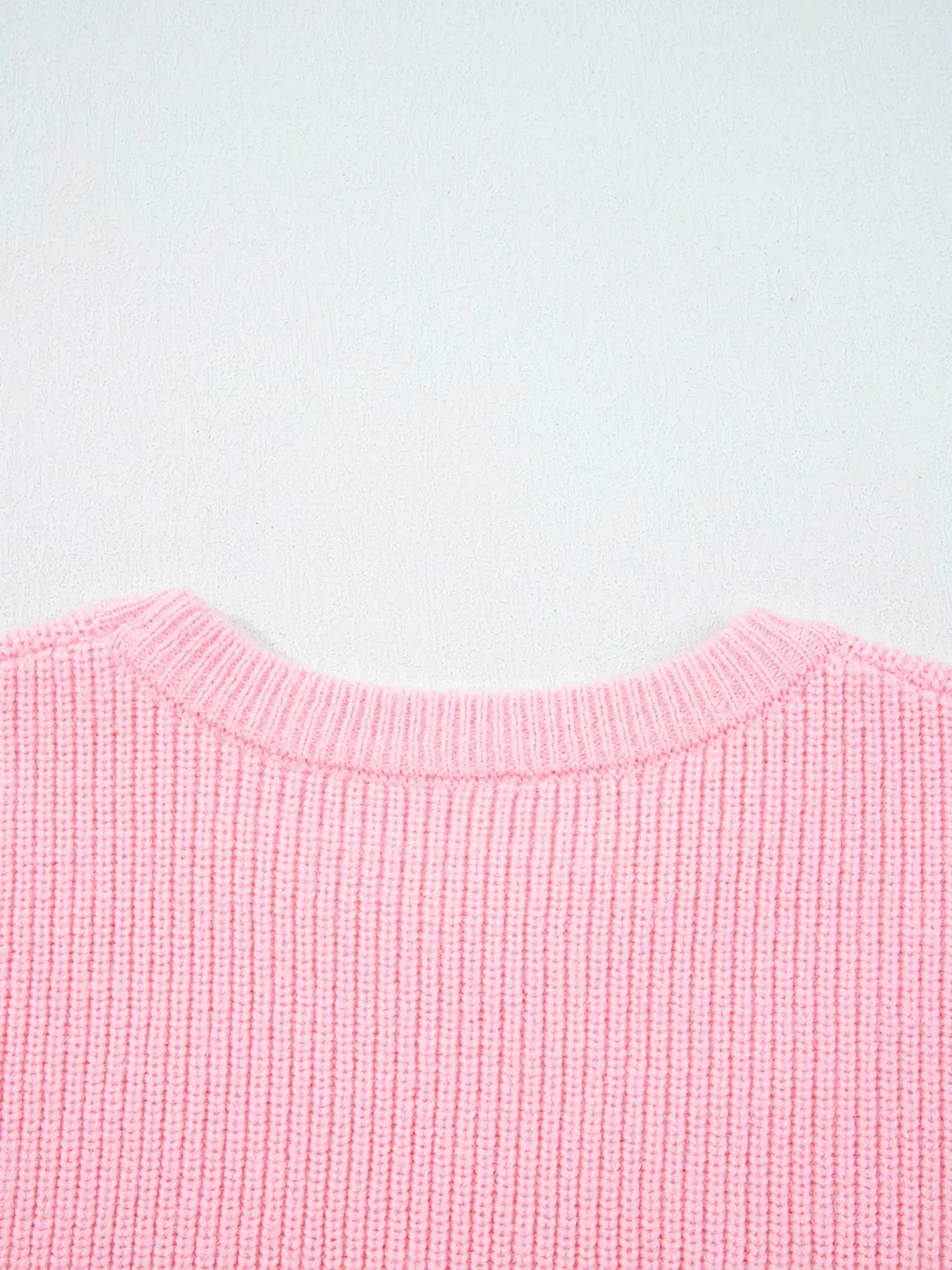 Blush Pink / S Candy Cane Christmas Sweater - Bikini Yes -