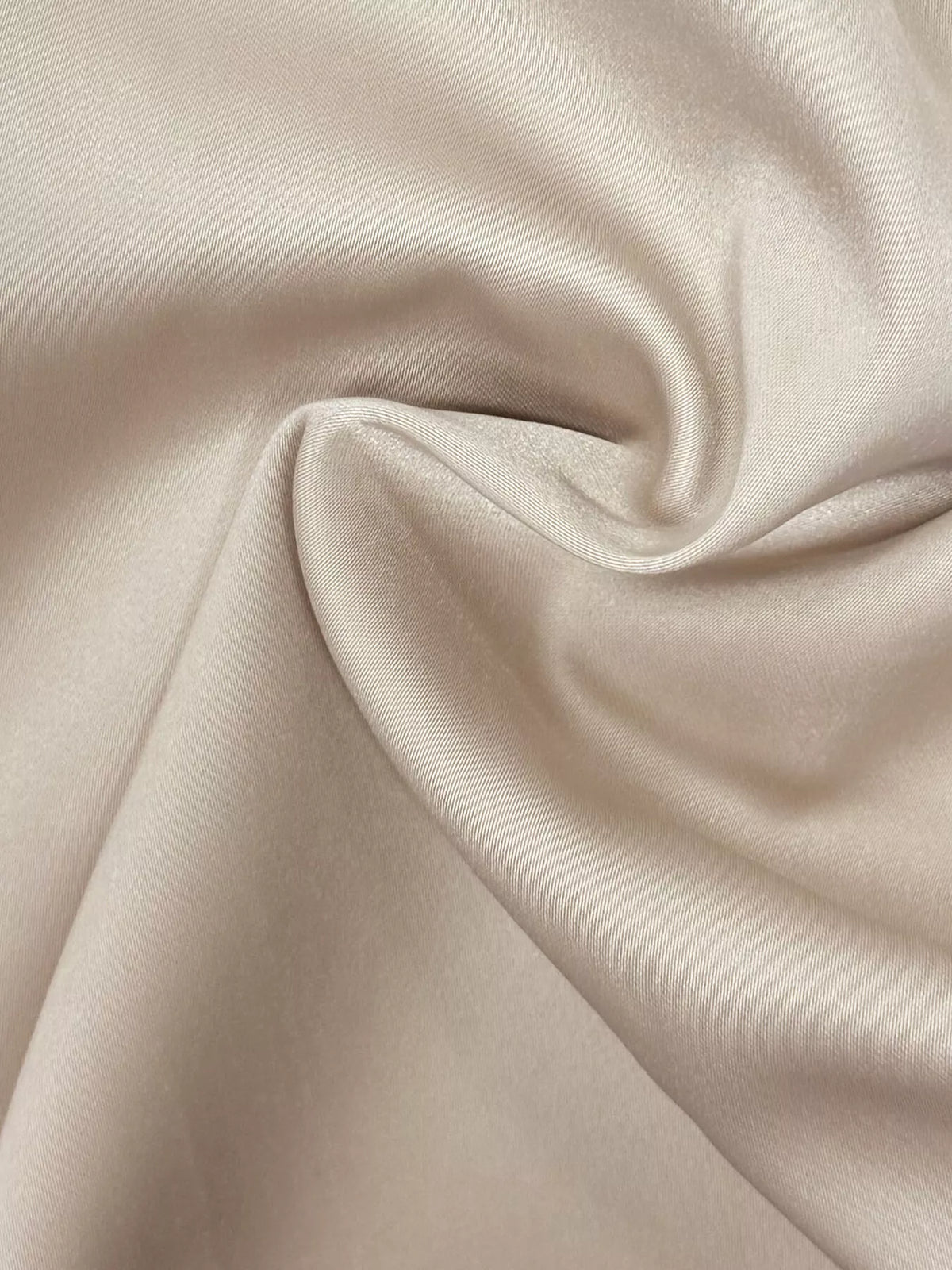 Champagne Satin-Look Ruched Long-Sleeve Midi Dress