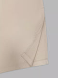 Champagne Satin-Look Ruched Long-Sleeve Midi Dress