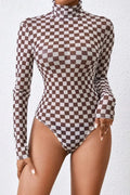 Checkered Long Sleeve Bodysuit