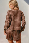 Checkered Two Piece Lounge Set for Women
