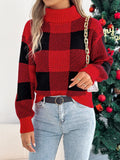 Christmas Plaid Turtleneck Sweater