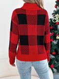 Christmas Plaid Turtleneck Sweater