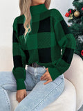 Christmas Plaid Turtleneck Sweater