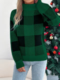 Christmas Plaid Turtleneck Sweater