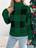 Christmas Plaid Turtleneck Sweater