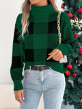 Christmas Plaid Turtleneck Sweater