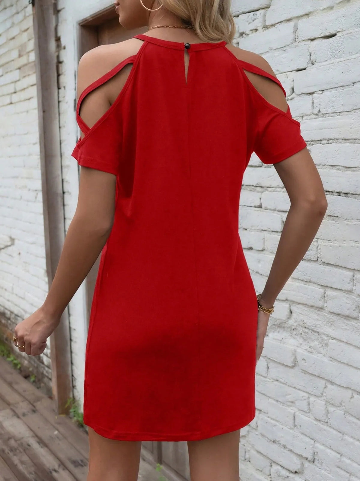 Cold Shoulder Cutout Mini Dress