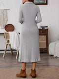 Collared Long-Sleeve Midi Dress - product view 3