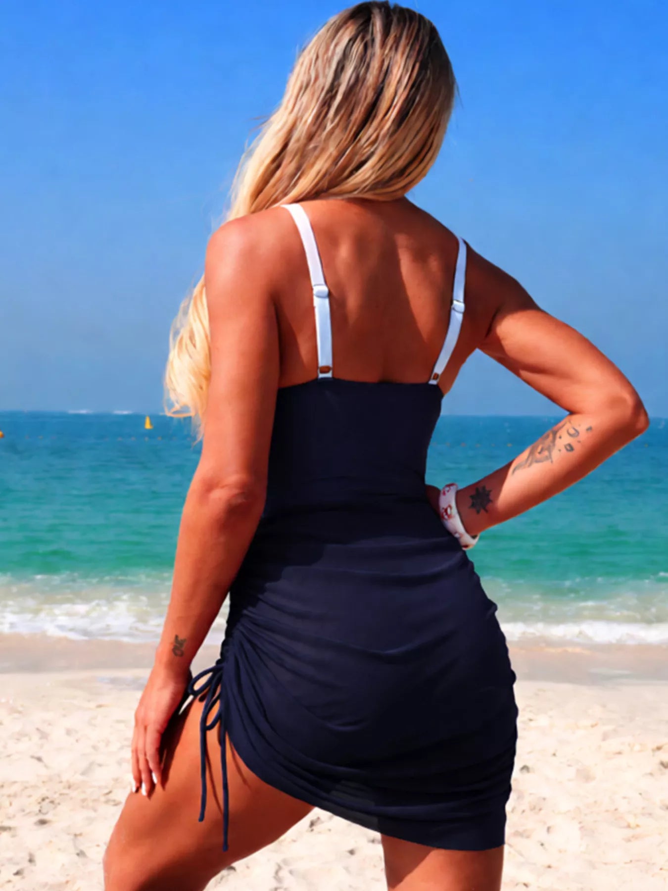 Color Block Cutout One Piece Swimsuit