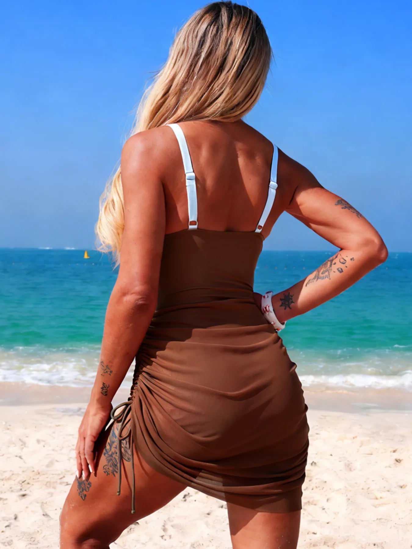 Color Block Cutout One Piece Swimsuit