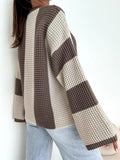 Color Block Long Sleeve Sweater for Women