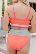 Color Block Scoop Neck Swim Set