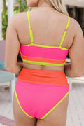 Color Block Scoop Neck Swim Set