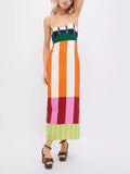 Color-Block Striped Spaghetti-Strap Midi Dress - product view 2