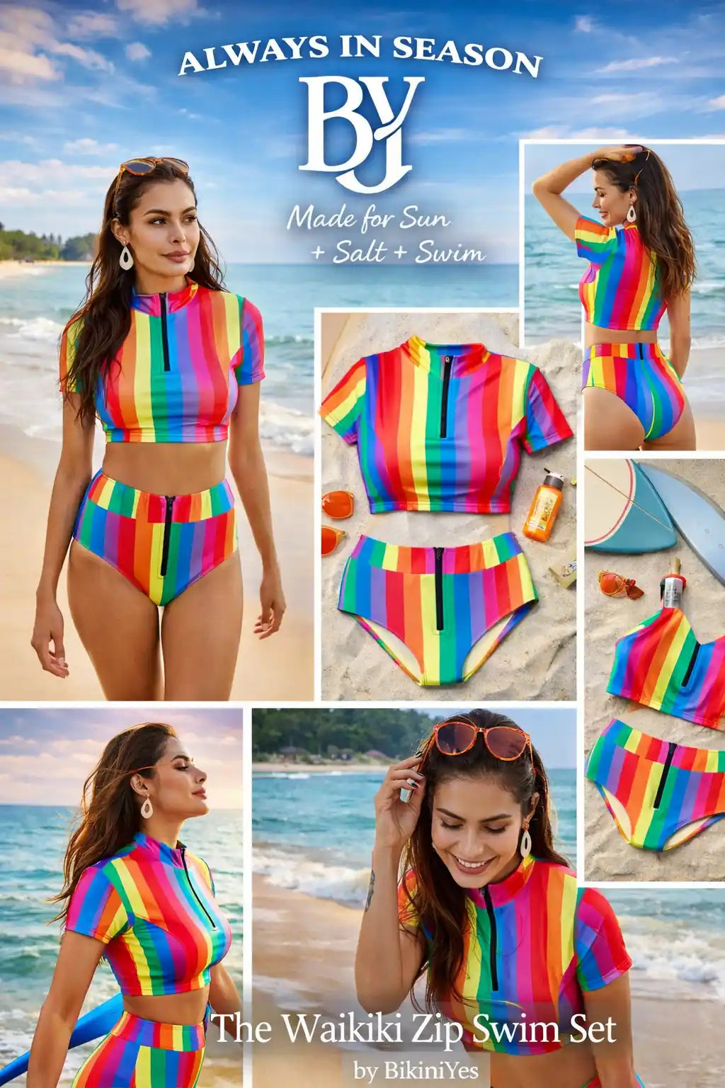 Half Zip Bikini Set