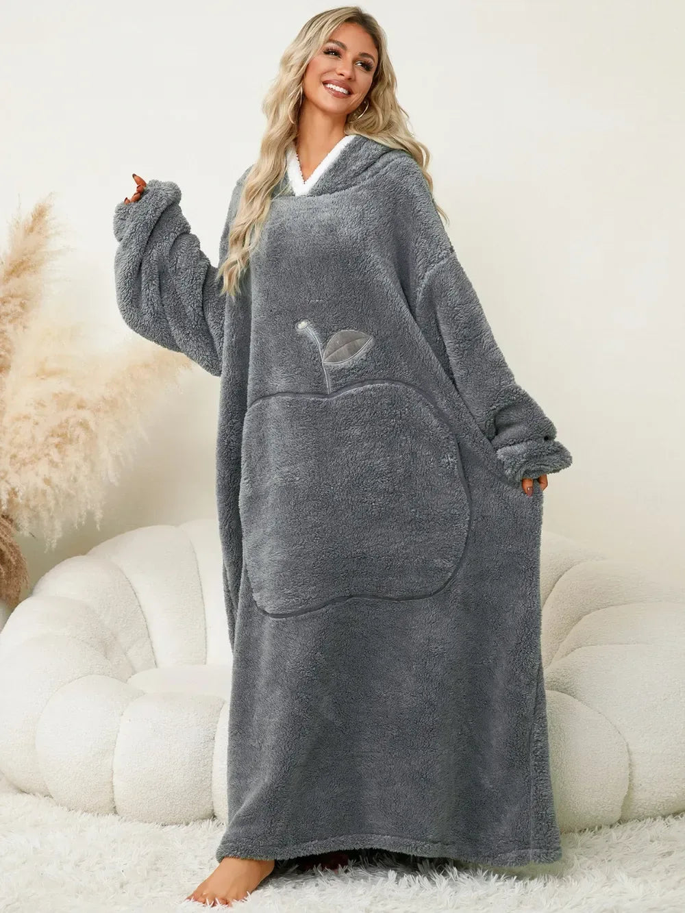Contrast Hooded Lounge Dress for Women