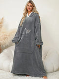 Contrast Hooded Lounge Dress for Women