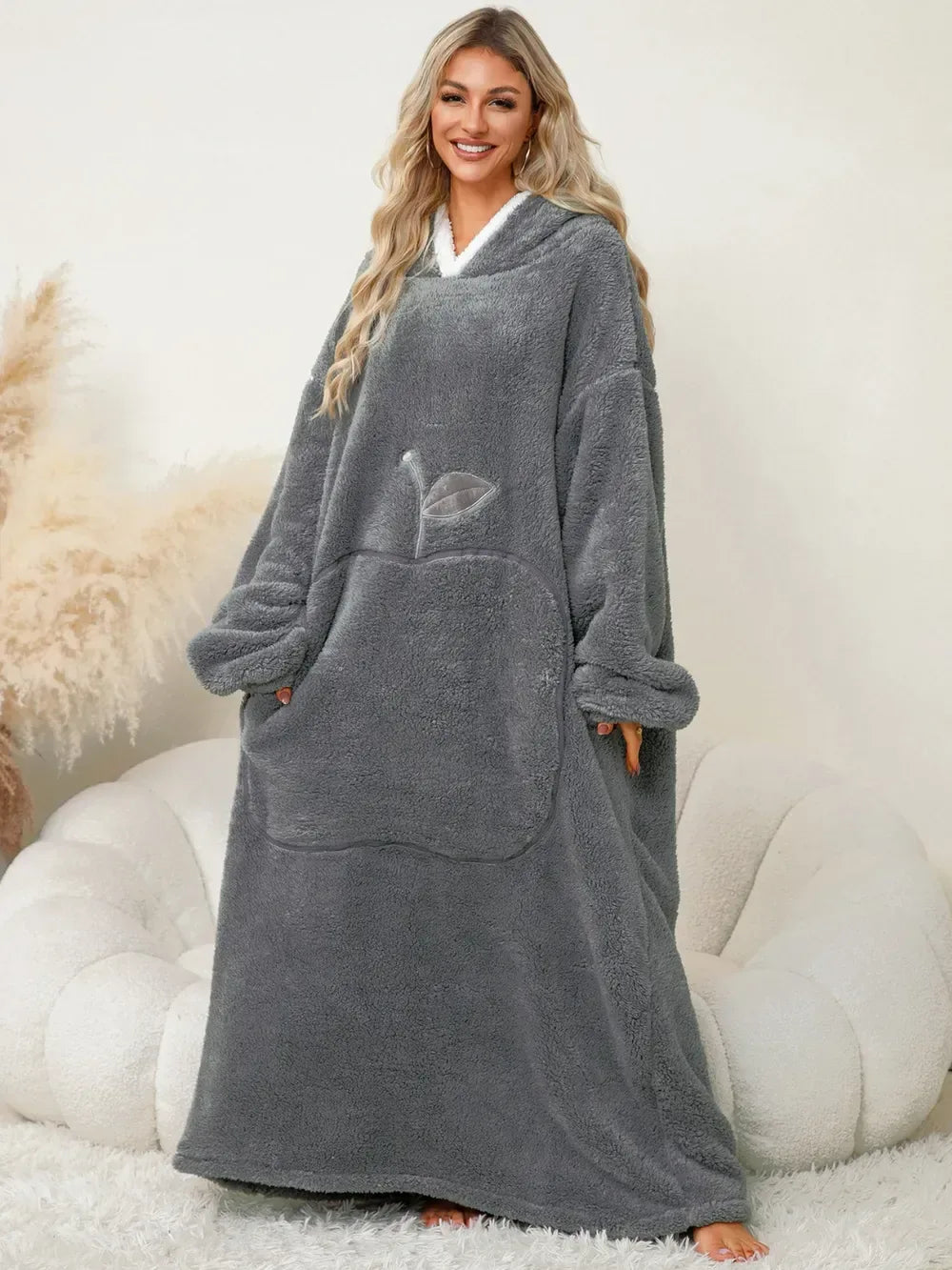 Contrast Hooded Lounge Dress for Women