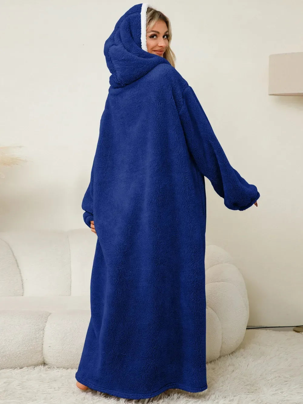 Contrast Hooded Lounge Dress for Women