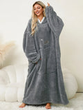 Contrast Hooded Lounge Dress for Women