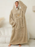Contrast Hooded Lounge Dress for Women