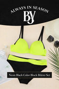 Sweetheart Neck Contrast Bikini