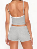Contrast Trim Cami and Shorts Set