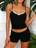 Contrast Trim Cami and Shorts Set