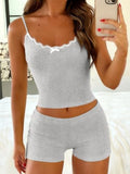 Contrast Trim Cami and Shorts Set