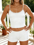 Contrast Trim Cami and Shorts Set