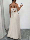 Contrast Trim Spaghetti Strap Maxi Dress
