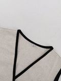 Contrast Trim Vest and Skirt Set