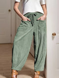 Corduroy Wide Leg Pants for Women Sage / S