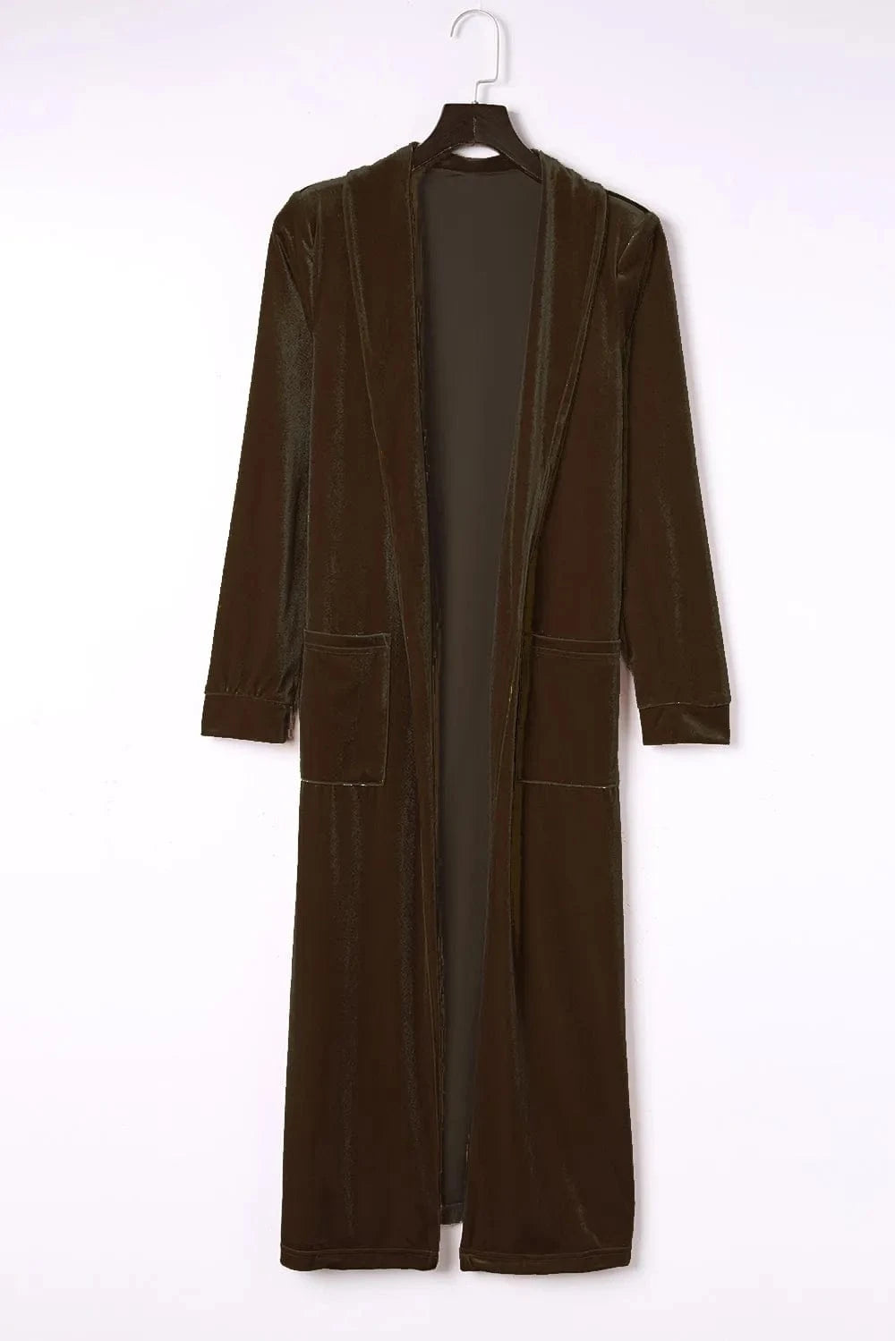 Chocolate Open Front Long Sleeve Cover Up coverups