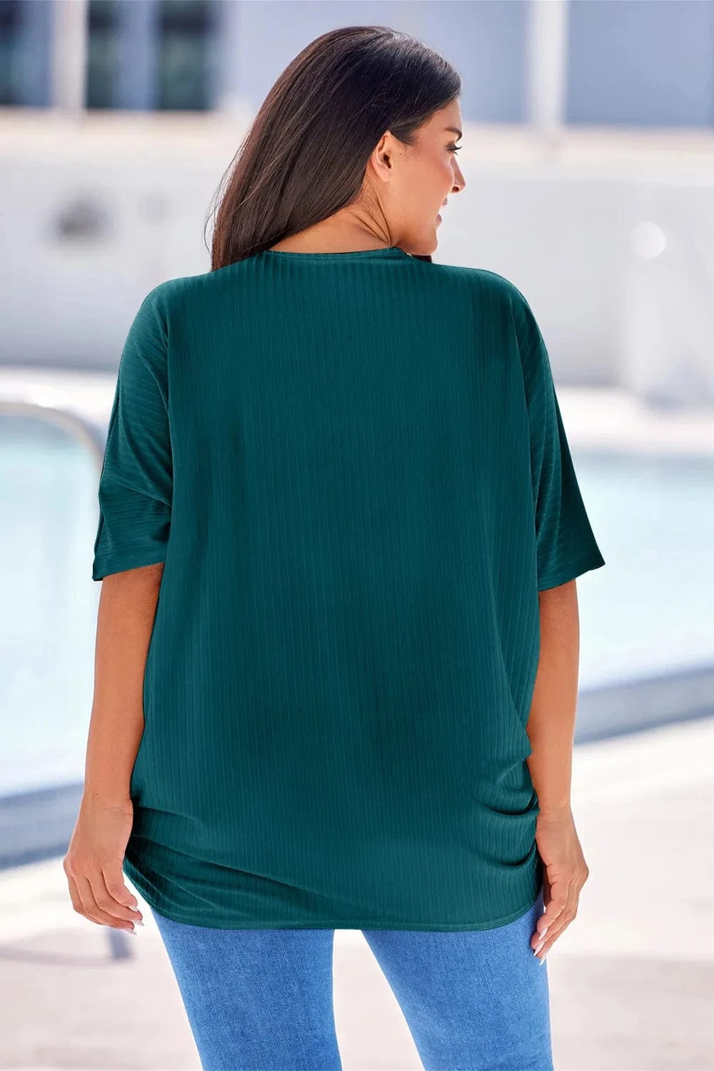 Plus Size Ribbed Cocoon Cover Up coverups