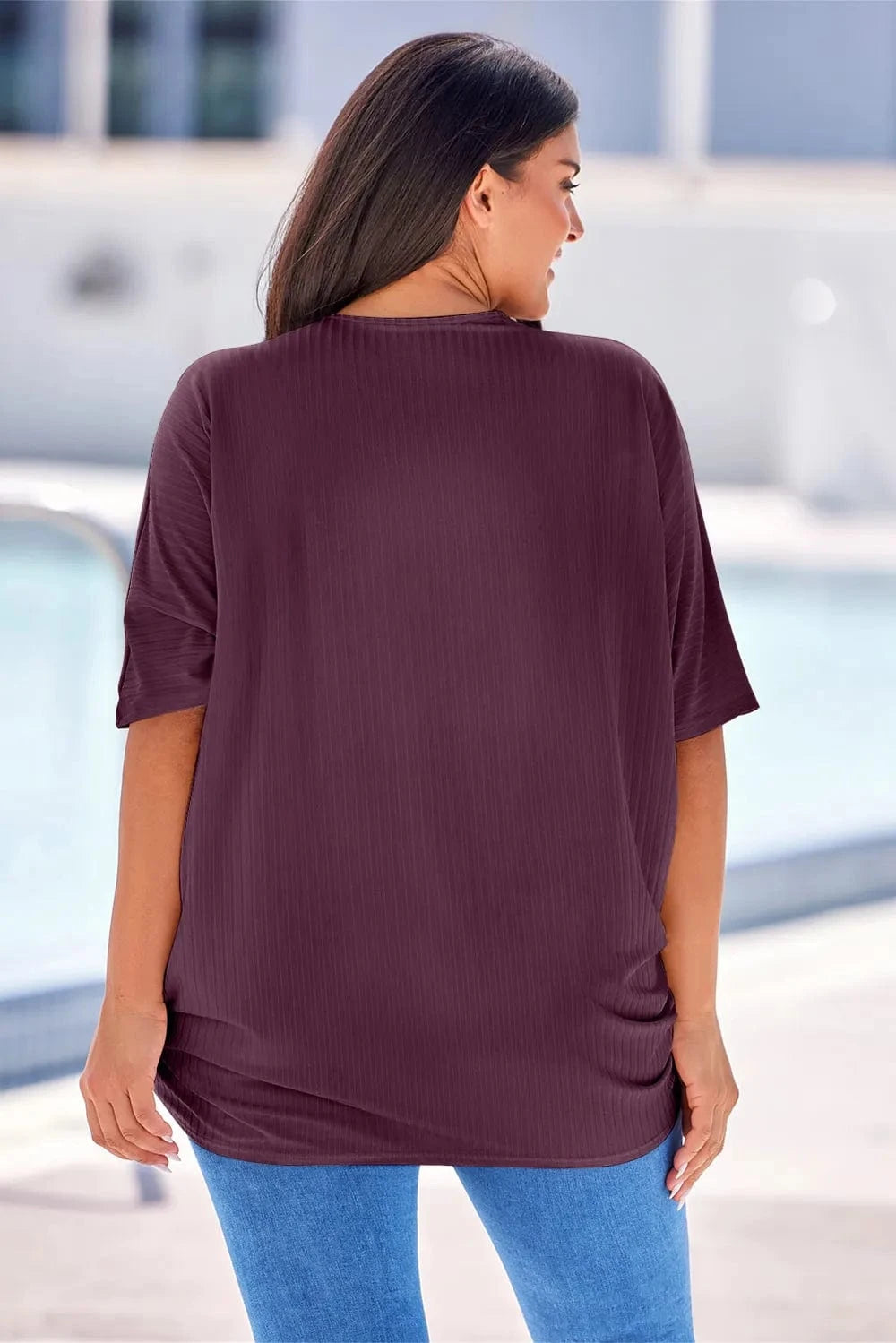 Plus Size Ribbed Cocoon Cover Up coverups