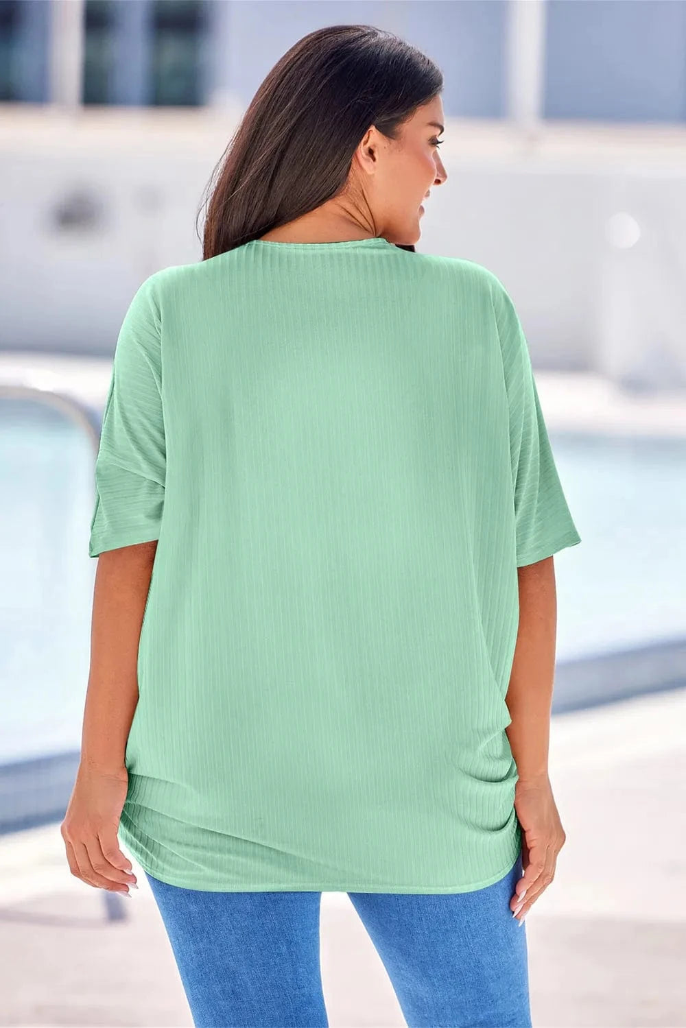 Plus Size Ribbed Cocoon Cover Up coverups