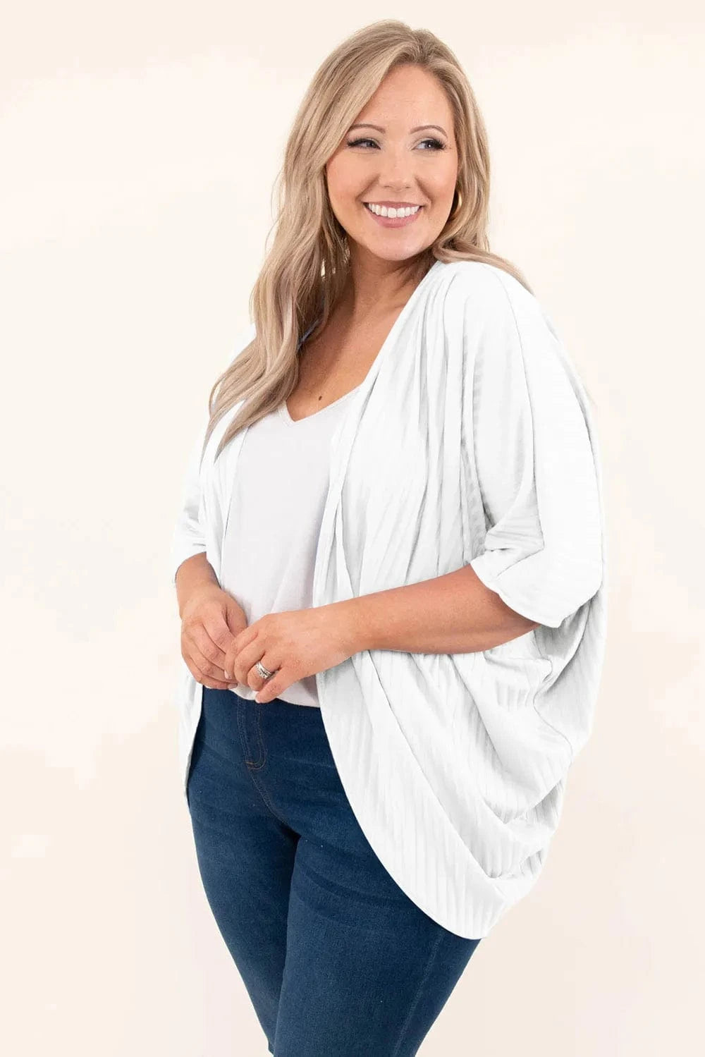 Plus Size Ribbed Cocoon Cover Up coverups