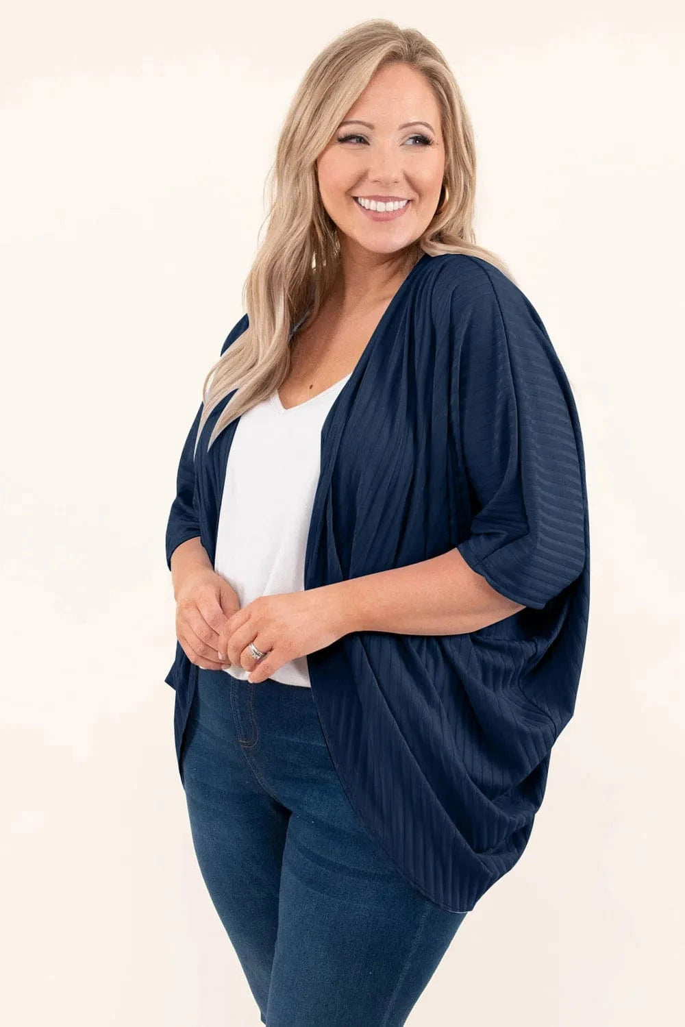 Plus Size Ribbed Cocoon Cover Up coverups